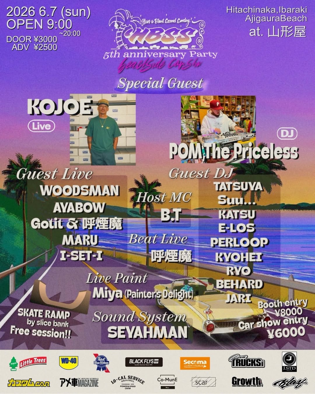 HBSS 5th anniversary party Beach side CarShow